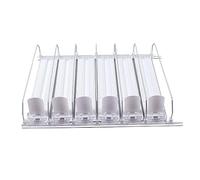 Porte-boisse auto-poussée Ajustement à ressort réglable Chargeur à grande capacité Dispensateur 15 pouces de boisson pour le réfrigérateur (Blanc)