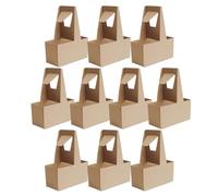 Porte-boisson Avec Poignée, Porte-boisson Pour La - 10X Support En Carton Robuste,Plateaux Porte-boissons Porte-bouteilles De Boissons, Porte-gobelet À Café, Porte-gobelet Polyvalent Robuste