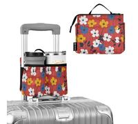 Porte-boisson de voyage unique coloré fleur rouge Buffalo Check Caddy porte-boisson support pour boissons peut contenir deux tasses à café pour les assistants incontournables