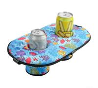 Porte-boisson flottant en tissu résistant à l'eau avec double tasse et support de rangement pour piscine, plage ou baignoire Design pratique