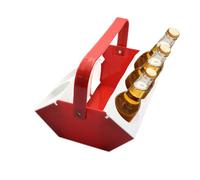 Porte-boissons avec poignée | Plateau de transport de bière portable avec compartiment à glace, support de rangement de boissons à 6 emplacements | pour fête en plein air, voyage, camping, pique-nique