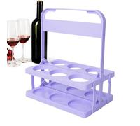 Porte-boissons avec poignée, porte-bière, porte-bouteilles à 6 trous pour livraison de boissons, pliable, pour barbecue de jardin, maison, restaurant, camping, lilas, Voir description, Voir