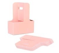 Porte-Boissons en Papier Kraft, 20Pcs Poignée de Porte-gobelet Jetables Doubles Portables pour Café, Glace, Dessert, Contient Deux Tasses