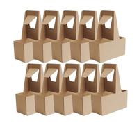 Porte-boissons pour livraison de nourriture, porte-gobelets avec poignée - 10X support en carton robuste,Porte-gobelet pour Services de livraison de nourriture, boîtes de transport de bouteilles de bo