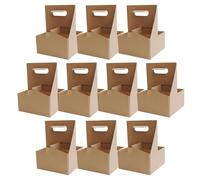 Porte-boissons pour livraison de nourriture, porte-gobelets avec poignée,10X support en carton robuste - Porte-bouteilles de boissons, boîtes polyvalentes, plateaux de transport de boissons, services