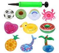 Porte-boissons pour piscine - Flotteurs de boisson gonflables | Porte-gobelets flottants pour piscine - 10 porte-gobelets flottants | Décorations gonflables au design mignon pour piscine, jacuzzi