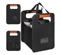 Porte-boissons réutilisable - Porte-gobelet pliable pour 4 tasses à café | Séparateur réglable pour voiture, voyage, pique-nique, avion, bureau, salle de classe, sports de famille, événements en plein