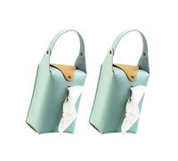Porte-boîte à mouchoirs Boîte Porte-mouchoirs en PU coloré, Distributeur de Serviettes Papier Suspendu Décoration intérieure(Light Blue)