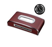 Porte-boîte à mouchoirs Support de mouchoirs for Pare-Soleil Voiture, boîte Suspendue multifonctionnelle for Appui-tête siège arrière en PU Décoration intérieure(Red)