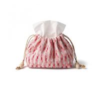 Porte-boîte de mouchoirs Couverture multifonctionnelle de boîte à mouchoirs en Tissu avec Sac Rangement Polyvalent Corde Lin Esthétique de Bureau(Pink)