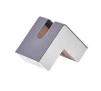 Porte-boîte de mouchoirs Support de boîte à mouchoirs, bibliothèque en Forme L, Distributeur Serviettes Papier for Le Visage Esthétique de Bureau(Gray and White)