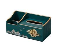 Porte-boîtes à mouchoirs Boîte à mouchoirs rectangulaire multifonctionnelle for table basse, organiseur de télécommande for salon, chambre coucher, salle manger, bureau Porte-mouchoirs(Green)
