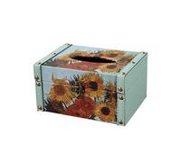 Porte-boîtes à mouchoirs Couvercle de boîte à mouchoirs carré, support en peinture l'huile classique Porte-mouchoirs(Multi-colored)