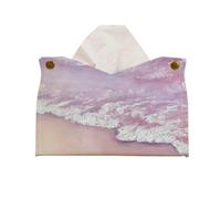 Porte-boîtes à mouchoirs Couverture de boîte à mouchoirs en cuir PU, Style luxe léger, peinture l'huile colorée, porte-mouchoirs Porte-mouchoirs(Pink)