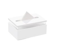 Porte-boîtes à mouchoirs Distributeur de papier hygiénique rectangulaire ondulé for la maison, salle bain, commode, le bureau, voiture Porte-mouchoirs(Blanc)