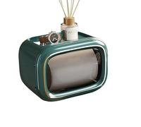 Porte-boîtes à mouchoirs Support de rangement for papier toilette, support mural for rouleau hygiénique anti-poussière auto-adhésif Porte-mouchoirs(Green)