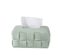 Porte-boîtes à mouchoirs Tissue Box Ceramic Square Woven Texture Home Living Room Desktop Organizer Porte-mouchoirs(Green)