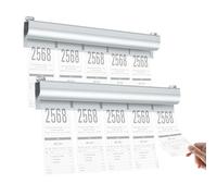 Porte Bon Commande Restaurant - Support pour Billets de Commande D'aluminium Auto-Adhésif, Barre de Serrage 20cm, Porte-Note Combinable Porte Pour Cuisine Ticket Bar Bureau Commande, 2 Pièces