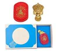 Porte-bonheur, amulette de tortue dorée Feng Shui avec manche en cuir
