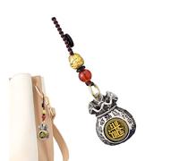 Porte-bonheur chinois, porte-bonheur chinois - Porte-clés Feng Shui 3D rotatif - Pendentif de voiture de prospérité quotidienne, porte-clés de caractère chinois, porte-clés pendentif à breloque pour s