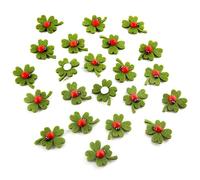 Porte bonheur trèfles en feutrine, 24 pièces: petits trèfles avec coccinelle, chance examens, baccalauréat, permis, nouvel an, cadeau porte bonheur, décoration à coller pour fêtes et bricolage, 4 cm