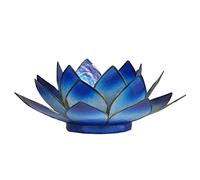 Porte Bougie Bleu et or Fleur de Lotus