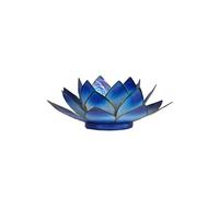 Porte Bougie Bleu et or Fleur de Lotus