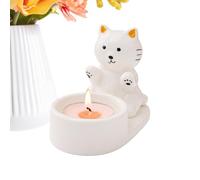 Porte-Bougie,Bougeoir en Céramique Design Chat Mignon - Porte-Bougie Chauffe-Plat Aux Pattes Réchauffantes - pour Salle De Bain Chambre Table Appartement Fête Banquets Étagères Manteaux Cheminées