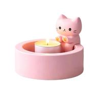 Porte-bougie Chat Mignon et | Déco Bougeoir Mignon Se Réchauffant Les Pattes | Support pour Chandeliers et Candélabres,Pour Chambre Salon Maison Manteau De Cheminée Ferme Rustique Fête De Noël D'Hiver