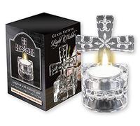 Porte-Bougie de Prière avec Croix 10 cm, Décoration et Cadeau Religieux de Culte dans une Boîte