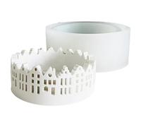 Porte-bougie en forme de maison lumineuse LED - Boîtier décoratif fait à la main - Pièce centrale pour la fabrication de savon, bricolage de maison, gâteaux, cuisine, gâteau, bougie, savon, décoration