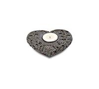 Porte-bougie et encens en forme de cœur (stéatite grise) 11 cm x 9 cm