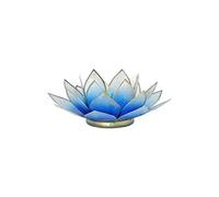 Porte Bougie Fleur de Lotus Bleu Dégradé et or