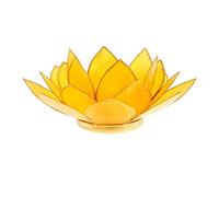 Porte Bougie Fleur de Lotus jaune et or 3 ème chakra