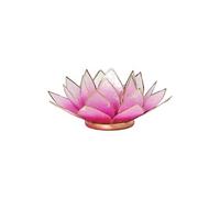 Porte Bougie Fleur de Lotus Rose foncé et or