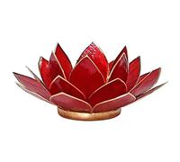 Porte Bougie Fleur de Lotus rouge et or 1er chakra
