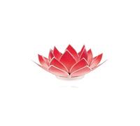 Porte Bougie Fleur de Lotus rouge nuancé et argent 1er chakra