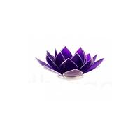 Porte Bougie Fleur de Lotus Violet et argent 7 ème chakra