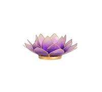 Phoenix Gold Porte-bougie Fleur de Lotus Violet et or