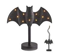 Porte-Bougie Murale Chauve-Souris Halloween - Décoration Gothique de Chauve-Souris avec Éclairage LED,Décoration d'Intérieur et Extérieur pour Bureau Fenêtre Centre de Table Ambiance Nuit Feu de Camp