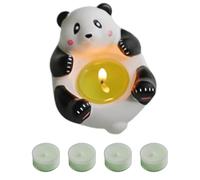 Porte-Bougie Panda - Centre de Table avec Pot de Bougie Votive avec Statue de Panda - Support en plâtre pour Artisanat, bougeoirs chandelles de thé pour centres de Table, décorazi