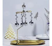 Porte-bougie rotatif, Carrousel à bougies chauffe-plat doré, Chandelier en métal, Porte-bougies carrousel avec grand plateau, Lanterne rotative porte-bougies chauffe-plat pour maison/fête/mariage