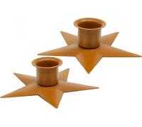 Porte-bougies Bougies bâton Avent Étoile Rouille Marron Ø9,5cm Set 4 Deko Noël