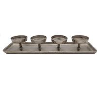Porte-bougies en aluminium pour 4 bougies - env. 44 cm - Porte-bougies de l'Avent