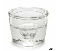 Porte-bougies en verre transparent 6 x 4,3 x 6 cm (12 pièces)