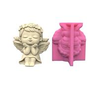 Porte-bougies Moule En Résine Pot De Fleur Gypse Moules Silicone Moulage D'ange-époxy Pour Bricolage-boîte Rangement Bijoux Jardinière/ciment Béton Avec Trou Drainage Béton