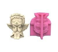Porte-bougies Moule En Résine Pot De Fleur Gypse Moules Silicone Moulage D'ange-époxy Pour Bricolage-boîte Rangement Bijoux Jardinière/ciment Béton Avec Trou Drainage Béton
