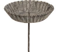 Porte-bougies stylé à piquer en gris, style vintage Ø9,5cm, métal, set de 4 - Idéal pour les bougies bout à bout et la décoration