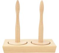 Porte-boules de fil double Broche Couture bois crochetant Filage d'outils -Distributeur de fil pour tricoter