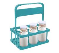 Porte-bouteille à lait à 6 trous - Présentoir de bouteille de bière avec poignée, support de tasse à vin | Support pliable pour bouteilles réutilisables, support de bouteille multiple